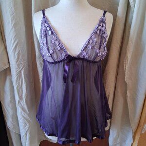 Purple floral lingerie top size large